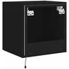 TV staliukas Sieninė TV spintelė su LED lemputėmis, juoda, 40,5x35x40cm