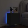 TV staliukas Sieninė TV spintelė su LED lemputėmis, juoda, 40,5x35x40cm