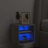 TV staliukas Sieninė TV spintelė su LED lemputėmis, pilka, 30x28,5x30cm