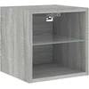 TV staliukas Sieninė TV spintelė su LED lemputėmis, pilka, 30x28,5x30cm