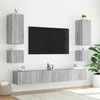 TV staliukas Sieninė TV spintelė su LED lemputėmis, pilka, 100x35x41cm