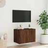 TV staliukas Sieninė TV spintelė su LED lemputėmis, ruda ąžuolo, 60x35x41cm