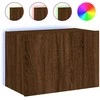 TV staliukas Sieninė TV spintelė su LED lemputėmis, ruda ąžuolo, 60x35x41cm