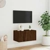 TV staliukas Sieninė TV spintelė su LED lemputėmis, ruda ąžuolo, 60x35x31cm