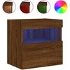 TV staliukas Sieninė TV spintelė su LED lemputėmis, ruda ąžuolo, 40x30x40cm