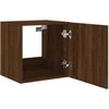 TV staliukas Sieninė TV spintelė su LED lemputėmis, ruda, 40,5x35x40cm