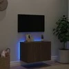 TV staliukas Sieninė TV spintelė su LED lemputėmis, ruda ąžuolo, 60x35x41cm