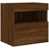TV staliukas Sieninė TV spintelė su LED lemputėmis, ruda ąžuolo, 40x30x40cm