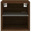 TV staliukas Sieninė TV spintelė su LED lemputėmis, ruda, 30x28,5x30cm