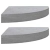 Sieninės kampinės lentynos, 2vnt., pilkos, 35x35x3,8cm, MDF