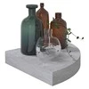Sieninės kampinės lentynos, 4vnt., pilkos, 25x25x3,8cm, MDF
