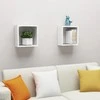 Sieninės lentynos, 2vnt., baltos, 30x15x30cm, kubo formos