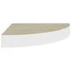 Sieninės lentynos, 2vnt., baltos/ąžuolo, 35x35x3,8cm, MDF