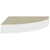 Sieninės lentynos, 2vnt., baltos/ąžuolo, 25x25x3,8cm, MDF