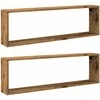 Sieninės lentynos, 2vnt., medienos, 100x15x30cm, kubo formos