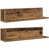 Sieninės lentynos, 2vnt., medienos, 75x16,5x16,5cm, mediena