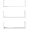 Sieninės lentynos, 3vnt., baltos, 58x18x18cm, apdirbta mediena