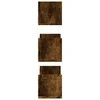 Sieninės lentynos, 3vnt., dūminio ąžuolo, 58x18x18cm, mediena