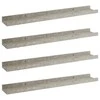 Sieninės lentynos, 4vnt., betono pilkos spalvos, 60x9x3cm