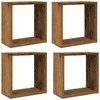 Sieninės lentynos, 4vnt., medienos, 30x15x30cm, mediena