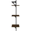 Sieninės lentynos su skersiniais, 2vnt., rudos, 30x25x100cm