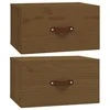 Sieninės naktinės spintelės, 2vnt., medaus rudos, 40x29,5x22cm