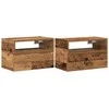 Sieninės naktinės spintelės, 2vnt., medienos, 45x26x28,5cm