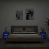 TV staliukas Sieninės naktinės spintelės su LED, 2vnt., rudos ąžuolo