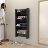 Sieninės spintelės batams, 2vnt., juodos, 60x18x60cm, mediena