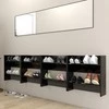Sieninės spintelės batams, 4vnt., juodos, 60x18x60cm, mediena