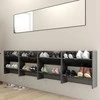 Sieninės spintelės batams, 4vnt., pilkos, 60x18x60cm, mediena