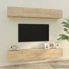 TV staliukas Sieninės televizoriaus spintelės, 4vnt., ąžuolo, 100x30x30cm