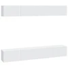 TV staliukas Sieninės televizoriaus spintelės, 4vnt., baltos, 100x30x30cm