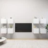 TV staliukas Sieninės televizoriaus spintelės, 8vnt., baltos, 30,5x30x30cm