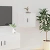 TV staliukas Sieninės TV spintelės, 2vnt., baltos, 40x34,5x40cm, blizgios