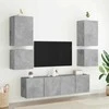 TV staliukas Sieninės TV spintelės, 2vnt., betono, 40,5x30x40cm, mediena