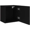 TV staliukas Sieninės TV spintelės, 2vnt., juodos, 40,5x30x40cm, mediena