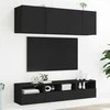 TV staliukas Sieninės TV spintelės, 2vnt., juodos, 40x30x30cm, mediena