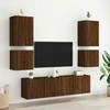 TV staliukas Sieninės TV spintelės, 2vnt., rudos, 40,5x30x40cm, mediena