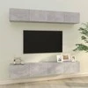 TV staliukas Sieninės TV spintelės, 4vnt., betono pilkos, 100x30x30cm