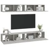 TV staliukas Sieninės TV spintelės, 4vnt., betono pilkos, 100x30x30cm