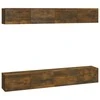 TV staliukas Sieninės TV spintelės, 4vnt., dūminio ąžuolo, 100x30x30cm