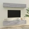 TV staliukas Sieninės TV spintelės, 4vnt., pilkos ąžuolo, 100x30x30cm