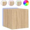 TV staliukas Sieninės TV spintelės su LED, 2vnt., ąžuolo, 30,5x35x30cm