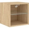 TV staliukas Sieninės TV spintelės su LED, 2vnt., ąžuolo, 30x28,5x30cm