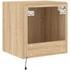 TV staliukas Sieninės TV spintelės su LED, 2vnt., ąžuolo, 40,5x35x40cm