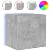 TV staliukas Sieninės TV spintelės su LED, 2vnt., betono, 40,5x35x40cm