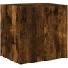 TV staliukas Sieninės TV spintelės su LED, 2vnt., dūminės, 40,5x35x40cm