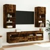 TV staliukas Sieninės TV spintelės su LED, 2vnt., dūminės ąžuolo, 40x30x40cm