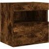 TV staliukas Sieninės TV spintelės su LED, 2vnt., dūminės ąžuolo, 40x30x40cm